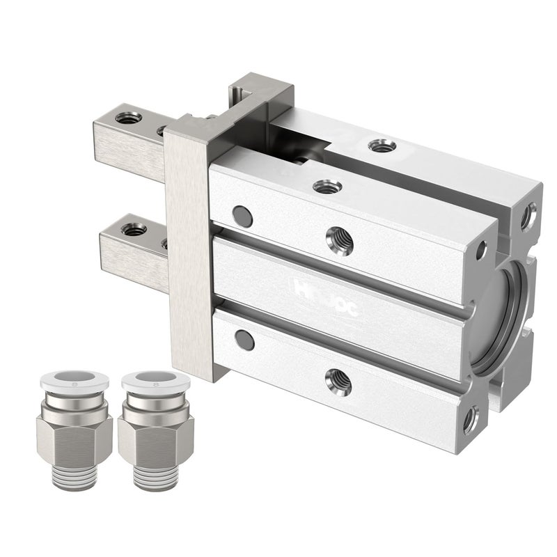 HNJPC Pneumatic Parallel Gripper Claw, 1-1/4 inch (32mm) Bore with Magnetic, Mini Pneumatic Finger Air Cylinder Gripping Forcep (MHZ2-32D) - Image 5